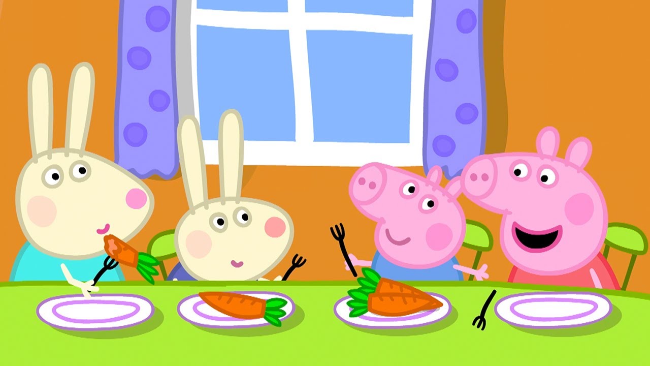 Peppa Rabbit Jantar na casa de Rebbeca Rabbit | Peppa Pig Português Brasil Episódios ...