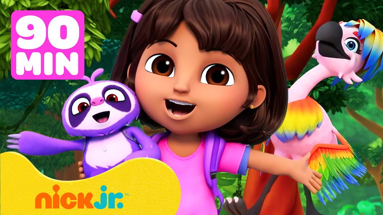 Dora em resgates na floresta! 🐦🦥 90 minutos de diversão! | Nick Jr. em ...